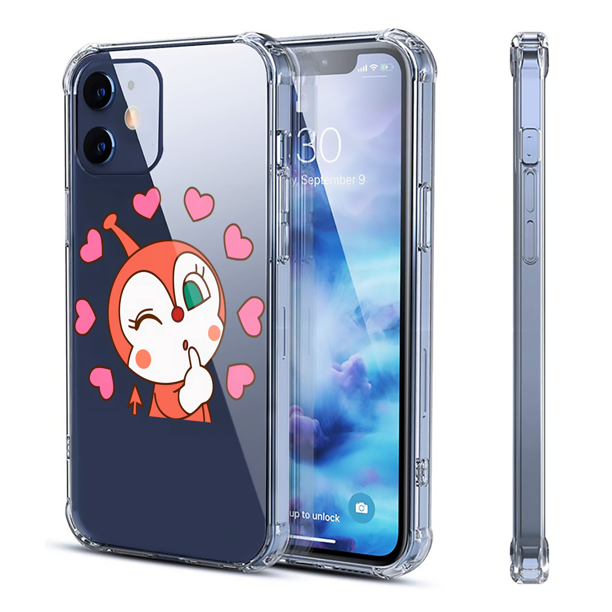 （画像用） アンパンマン Anpanman 【iPhone 12シリーズ対応】透明スマホケース（クリアソフトケース）
